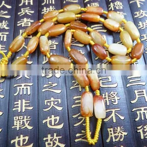 Jewels Jade Hetian Jade Necklace Hetian Jade Seed Makings Red-skinned Handmade Seed Makings Necklace Sings of Original Rock thumbnail-4
