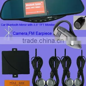 3.5"TFT Monitor With Camera Car Bluetooth Handsfree Rearview Mirror thumbnail-1