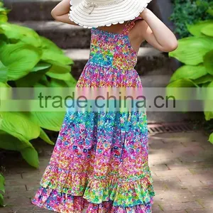 Colorful Mommy and Daughter Matching Maxi Dress Floral Print Dresses thumbnail-3