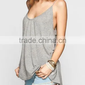 Wholesale Sleeveless Sexy Spaghetti Strap Backless Solid Color Tank Top Blouse Ladies Plus Size Tops thumbnail-2