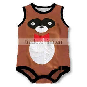 Hot Selling Cartoon Animals Sleeveless Cute Pure Cotton Baby Romper thumbnail-5