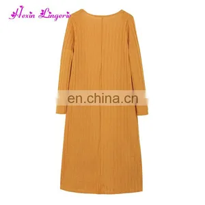 Best Selling Latest Yellow Long Kingtting Cardigan Blouse Women Tops thumbnail-2