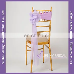 SH091AA Organza Ribbon Stretch Band Organza Chair Sash With Stretch Fabric Band thumbnail-4