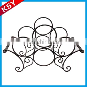 Popular Superior Quality 3 Bottles Wall Mounted Gift Table Wine Bottle Holders Iron Wire Rack For Home Displaying thumbnail-1