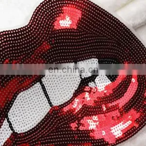 Embroidered Patches Lip / Lipstick Iron On Patch Sewing On Sequins thumbnail-5