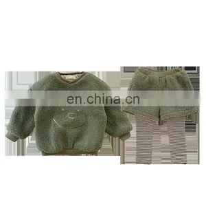 6222/Hot Sale China Manufacturer Girls Embroidery Clothing Fashion Fake Two Piece Warm Winter Sets thumbnail-1