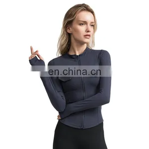 Women Gym Sport Wear Fitness Training Yoga Suit Jacket thumbnail-1