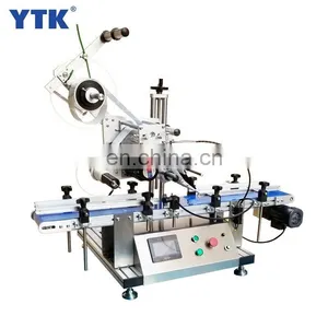 High Speed Top Desktop Adhesive Semi Automatic Flat Bottles Labeling Machine Flat Surface Label Applicator thumbnail-1