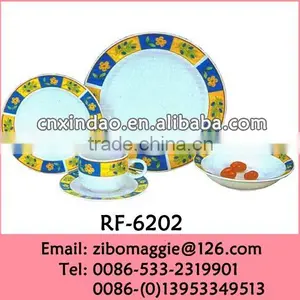 Round Shape 20pcs Floral Designed Wholesale Dinner Set Porcelain Custom Made thumbnail-1