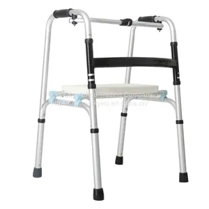 Medical Aluminum Height Adjustable Walker One-button Folding Walking thumbnail-1