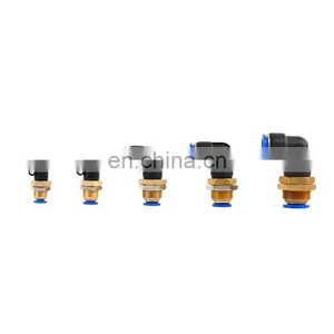 SNS SPLM Series Elbow Bulkhead Push In Connect Fitting Pipe Tube Union Quick Connector thumbnail-2