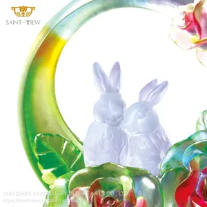 2023 New Years Gift Crystal Trophy Office Decoration Zodiac Rabbit Custom High Quality Wholesale thumbnail-2