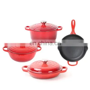 High Quality Trade Assurance Enamel Cast Iron Cookware Set thumbnail-1