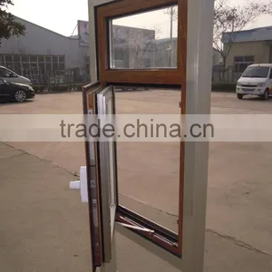 Wooden Color Aluminium Casement Windows Grill Design thumbnail-3