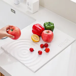 Ripple Pattern Wave Engraving Diatomite Stone Kitchen Dish Drying Mat thumbnail-5
