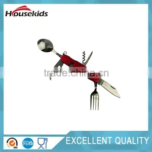 Outdoor Camping Tableware Stainless Steel Folding Fork Knife Spoon Sets Picnic B thumbnail-1