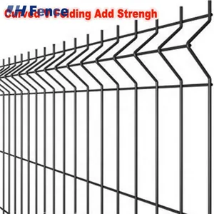 3D Curved Welded Wire Mesh Fence Panel - Hot Dipped Galvanized PVC Coated for Garden Security thumbnail-2