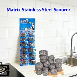 Commercial Steel Scrubber 12 Pcs Pack Stainless Steel Scourer Perfect for Catering Businesses & Food Trucks thumbnail-1