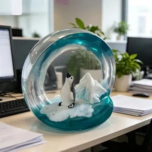 Resin Embedded Penguin Desktop Ornament thumbnail-5
