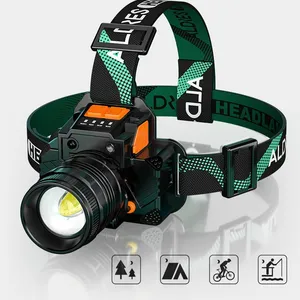 Wholesale Zoomable Rechargeable LED Headlamp With Power Bank Motion Sensor 900LM Bright 90° Adjustable Head Torch for Outdoor Camping Hunting thumbnail-1