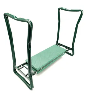 Lightweight Foldable Steel Frame EVA Foam Cushion Portable 2 in 1 Kneeling Bench Seat With Storage Pocket Garden Kneeling Pad thumbnail-2
