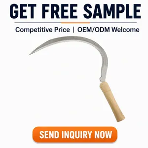 Scythe And Sickle Set For Garden And Farm Cutting Tools Curved Sharp Blade For Hay Grass Harvesting Outdoor Field Daily Work Use thumbnail-1