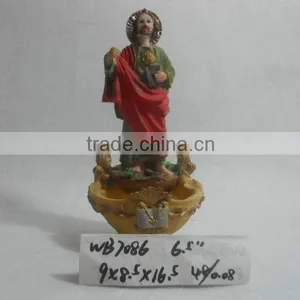 Polyresin Religious Holy Cup With Saint Figurine for Sale thumbnail-1