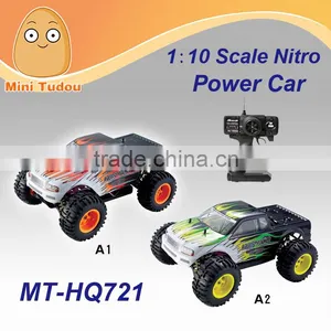 Mini Tudou MT-HQ721 27mHz 1:10 Scale Four-Wheel Drive High Speed 50 Km/h Remote Control Off-Road Power Nitro Rc Car thumbnail-1