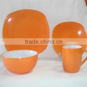 Wholesale Home Appliances Stoneware Ceramic Dinnerware 16pcs 2 Tone Color Glazed Ceramic Tableware/ceramic Dinner Set/dinner Set thumbnail-3