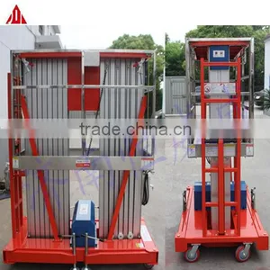 10m Hydraulic Double Mast Aluminum Electric Telescopic Man Lift thumbnail-1