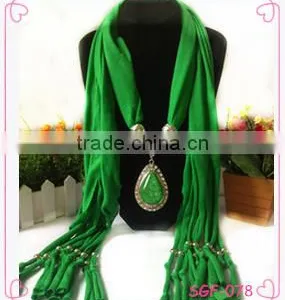 Wholesale Fashionable Pendant Scarf Jewellery Scarf thumbnail-1