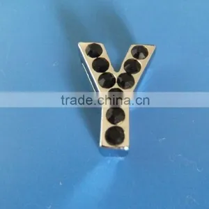 18mm Slide Letters With Black Rhinestone thumbnail-2