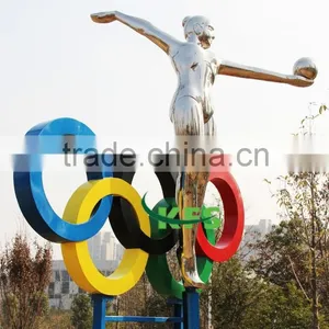 Stainless Steel Mirror Olympic Sport Lady Sculpture thumbnail-1