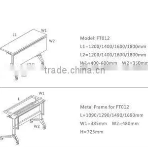 Black Color Folding Frame Training Table thumbnail-4
