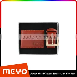 New Designed Leather Wallet Purse and PU Leather Belt Birthday Gift Set thumbnail-3
