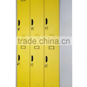 School Student Locker 3 Door Steel Wardrobe Cabinet thumbnail-2