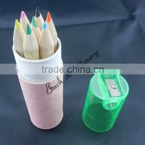 2012 Hot Sales Half Size Natural Wooden Color Pencil in Kraft Paper Tube Set thumbnail-1