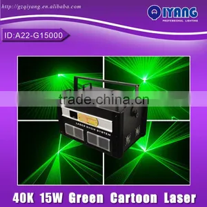 ILDA 40K 532nm 15000mW Green Laser Light Show Equipment for Sale thumbnail-1