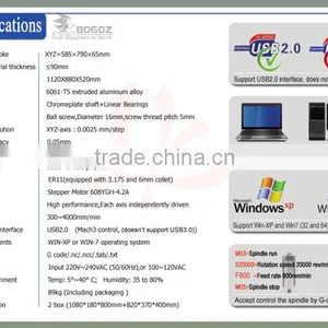 NEW !!! USB Port 1500W Cnc Router Milling Machine 6080Z-USB With 4 Axis for PCB, Acrylic, Wood, Metal, Aluminum thumbnail-4