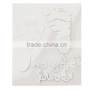 Refective Car Sticker Lovely Letter Baby on Board Baby Footprints Stickers Auto Safety Warning Window Sticker Black White thumbnail-2