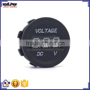 BJ-UPS-005 Waterproof Motorcycle LED Digital Voltage Meter Gauge Round Panel thumbnail-1