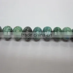 Natural Chrysocolla Roundel Bead Mineral Gemstone for Jewelry Making thumbnail-1