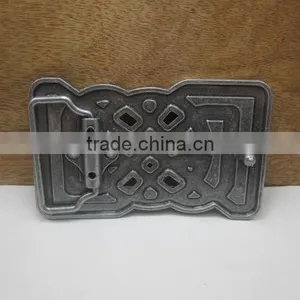 Decorative Two Prong Logo Name Plate Belt Buckles Custom Belt Buckle Belt Buckle With Rhinestones thumbnail-4