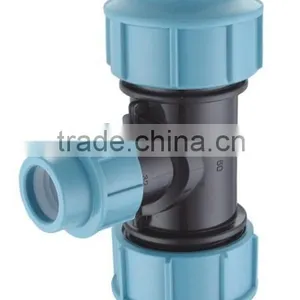 Made in China pp Compression Fitting Reducing Tee thumbnail-1