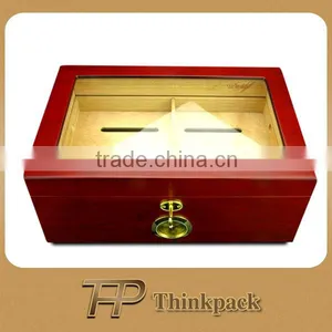 Spanish Cedar Wooden Cigar Humidor Box thumbnail-1