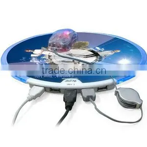 Hot Selling for 2013 Blue LED Light Mousepad Mouse Pad Mat + 4 Ports USB HUB for PC Laptop Computer thumbnail-1