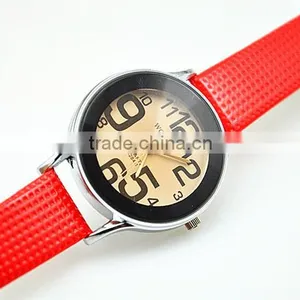 Brown Glass Lady Big Numbers Fashion Design Wrist Watch Women thumbnail-6