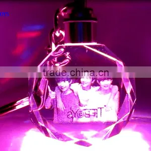 Glass Octagonal Custom Keychain / Promotion Crystal Custom Keychain thumbnail-2