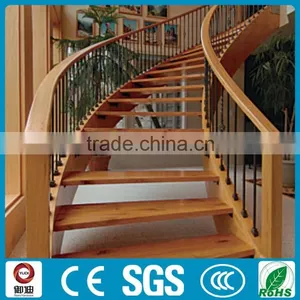 Wholesale Indoor Steel Wooden Spiral Stair Factory thumbnail-1