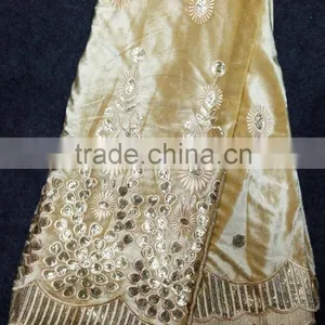 Latest Fashion Dress Nigerian Velvet Lace Flower Embroidery Fabric for Design Dresses thumbnail-1